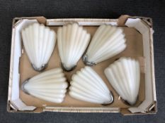 A set of six original Art Deco wall lights CONDITION REPORT: In good condition.