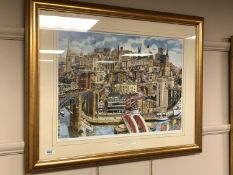 After Martin Stewart Moore : Memories of Newcastle upon Tyne, limited edition colour print,
