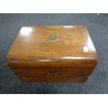 A Victorian walnut work box