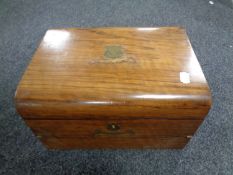 A Victorian walnut work box