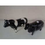 A Beswick Aberdeen Angus cow, black,
