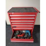 A Mechanics seven drawer rolling tool chest containing a large quantity of assorted hand and power