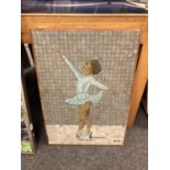 Continental school : A tiled mosaic depicting a ballet dancer,