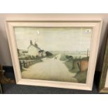 After L S Lowry : A country road, colour print,