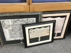 Three reproduction indentures,