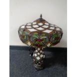 A Tiffany style leaded glass table lamp with shade
