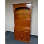 A Bradley Furniture reproduction yew wood cocktail display cabinet,