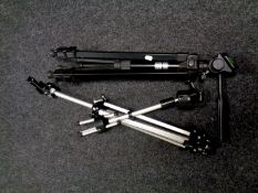 Four camera tripods