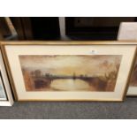 After J M W Turner : Chichester Canal, colour print, 65 x 30 cm,