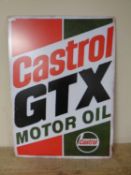 A Castrol GTX tin sign (reproduction)