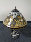 A Tiffany style leaded glass table lamp with shade