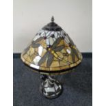 A Tiffany style leaded glass table lamp with shade