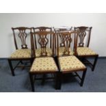 A set of seven Edwardian mahogany dining chairs comprising of one carver,