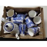 A plastic crate containing assorted Ringtons china