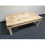 A Mexican pine coffee table