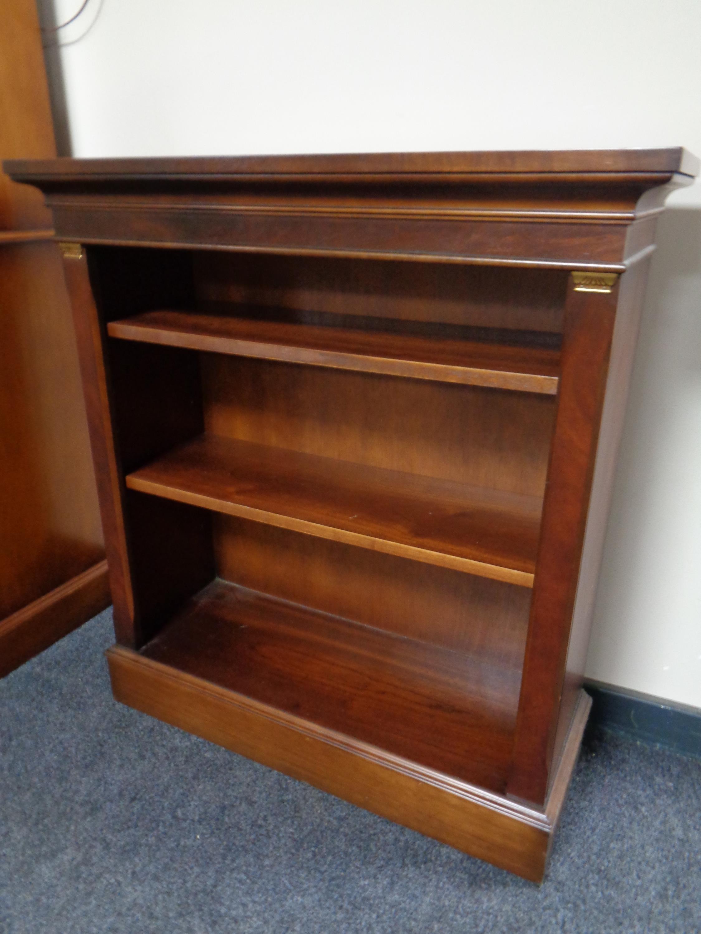 A set of Bradley Furniture reproduction mahogany open bookshelves