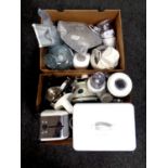 Two boxes of assorted kitchen electricals,