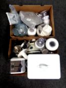 Two boxes of assorted kitchen electricals,