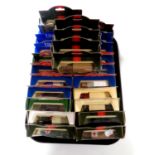 A tray containing 25 die cast vehicles to include Days Gone, Military, Royal Mail,