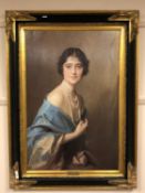 After Philip De Laszlo : Her Majesty Queen Elizabeth The Queen Mother, colour print on canvas,