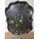 A 19th century papier mache tray (a/f)