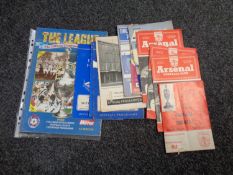 Ten late 1950's/1960's football programmes to include Everton, Arsenal, Leeds, Burnley,