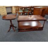 A Strong Bow Furniture inlaid mahogany two tier coffee table fitted two drawers together with