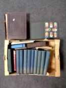 A box of nine volumes The Great War, a leather bound holy bible,