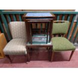 A nest of three mid 20th century Danish tile topped tables together with a further tile topped