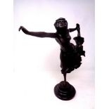 A bronze Art Deco style figure, dancing lady, after C L. J. R.