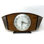 A Metamec teak mantel clock