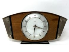 A Metamec teak mantel clock