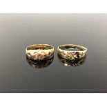 Two antique rings set in 15ct and 18ct gold