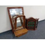 A 19th century mahogany dressing table mirror (missing glass) together with a further mahogany