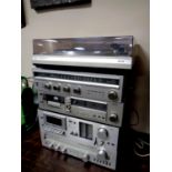 Five hifi separates to include Nikko stereo receiver NR-300, Nikko stereo cassette deck ND-390,
