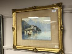 Clifford George Blampied (1875-1962) : Villa Arconate, Lago di Como, watercolour, signed,