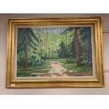 H Flauenskjold : Woodland, oil on canvas,