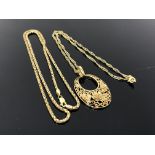 Two small items of gold plated silver jewellery