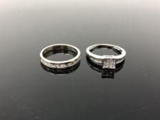 Two 18ct gold diamond set rings