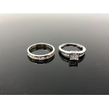 Two 18ct gold diamond set rings