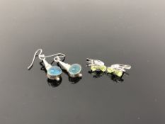 Two pairs of silver earrings