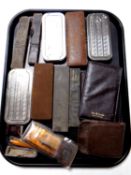 A tray of cut throat razor, Rolls razor, sharpening stone, cased cheroot with silver mount,