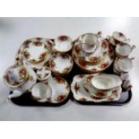 Forty-six pieces of Royal Albert Old Country Roses tea and dinner china