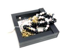 A quantity of costume jewellery to include four Thomas Sabo bracelets,