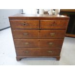 A George III oak five drawer chest