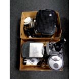 Two boxes containing coffee machines to include Magimix,