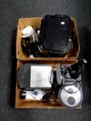 Two boxes containing coffee machines to include Magimix,