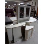 Four bathroom cabinets (various,