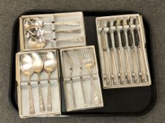 Four boxes of Viner's stainless steel cutlery