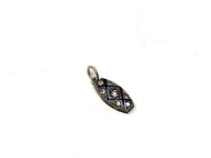 A small sterling silver and enamel pendant